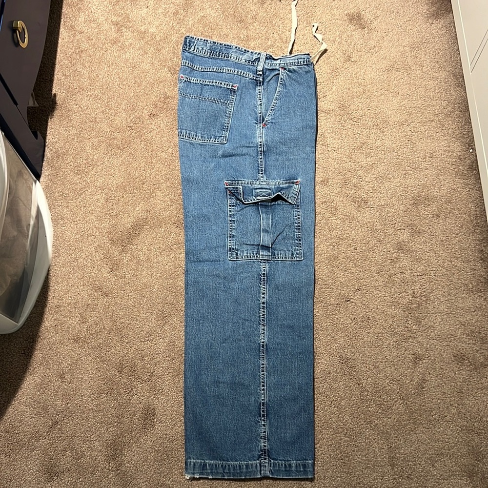 Vintage Abercrombie & Fitch cargo jeans pull string 32X30 large pet/smoke free